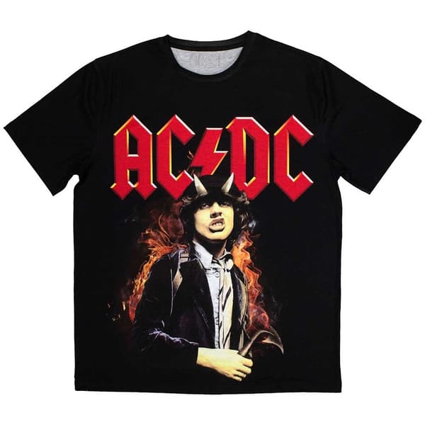 AC/DC Unisex Sublimation T-Shirt: Angus Highway To Hell (Medium)