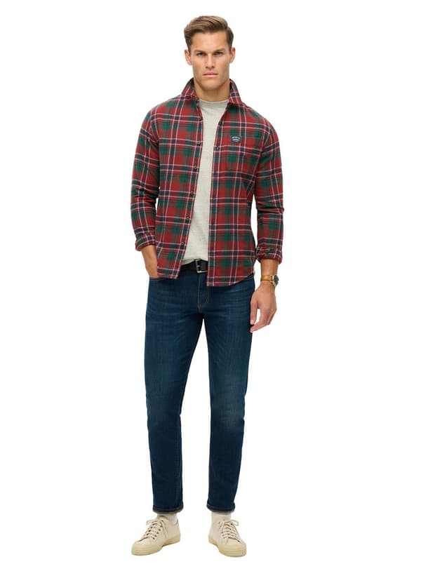 Superdry Lumber Skjorta Med Långa ärmar Röd M Man