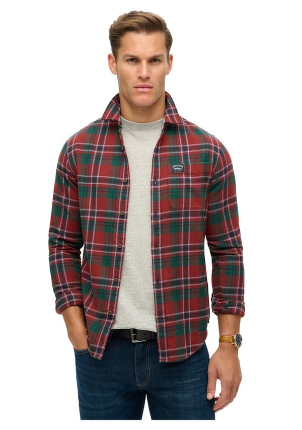 Superdry Lumber Skjorta Med Långa ärmar Röd M Man
