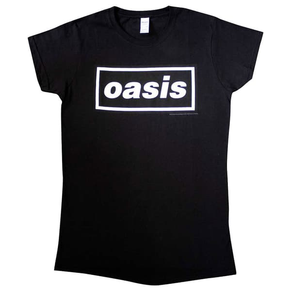 Oasis Decca Band Logo Skinny Fit T Shirt Black XXL