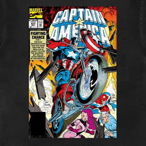 Captain America Wheel Comic Cover T Shirt