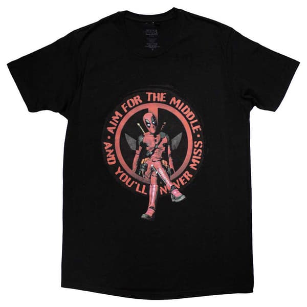 Deadpool Aim For The Middle Logo T Shirt