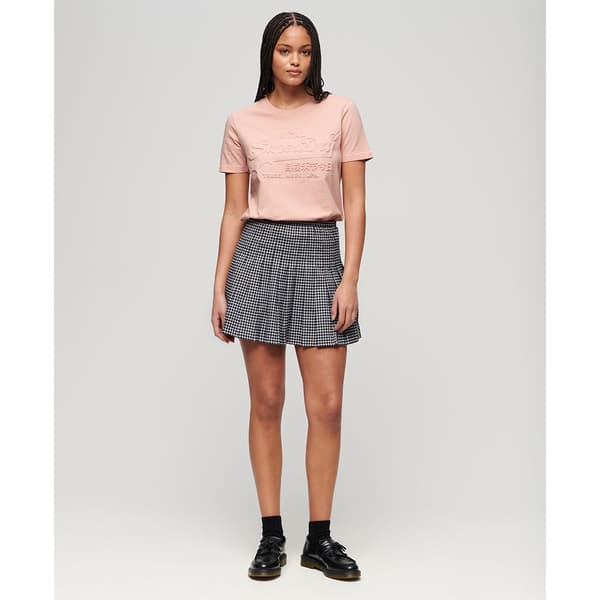 Superdry Embossed Vl Relaxed T-shirt Med Korta ärmar Rosa S Kvinna