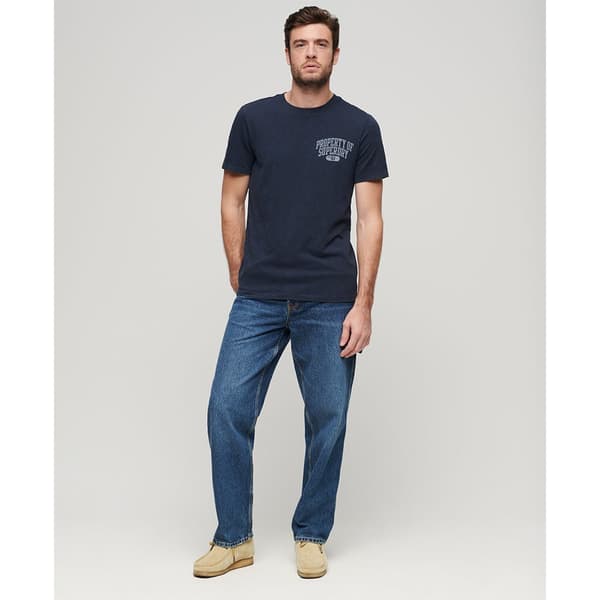 Superdry Athletic College Graphic T-shirt Med Korta ärmar Blå XL Man