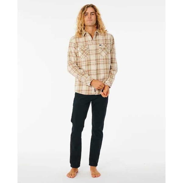 Rip Curl Griffin Flannel Skjorte Med Lange ærmer Beige XL Mand