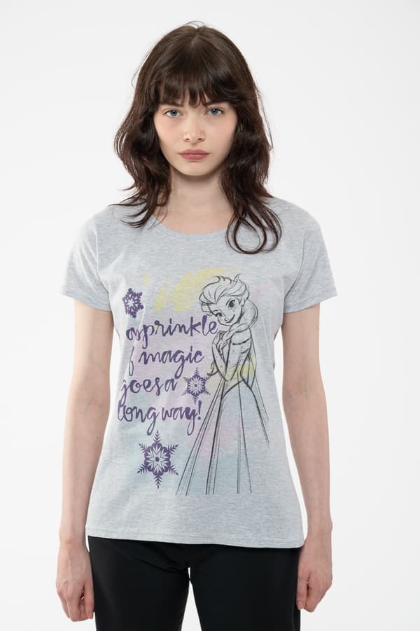 Disney Frozen Sparkle Wherever You Go Skinny Fit T Shirt