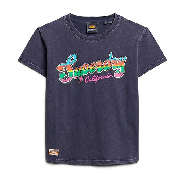 Superdry Cali Sticker Fitted T-shirt Med Korta ärmar Lila XS Kvinna