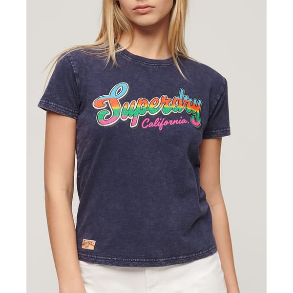 Superdry Cali Sticker Fitted T-shirt Med Korta ärmar Lila XS Kvinna