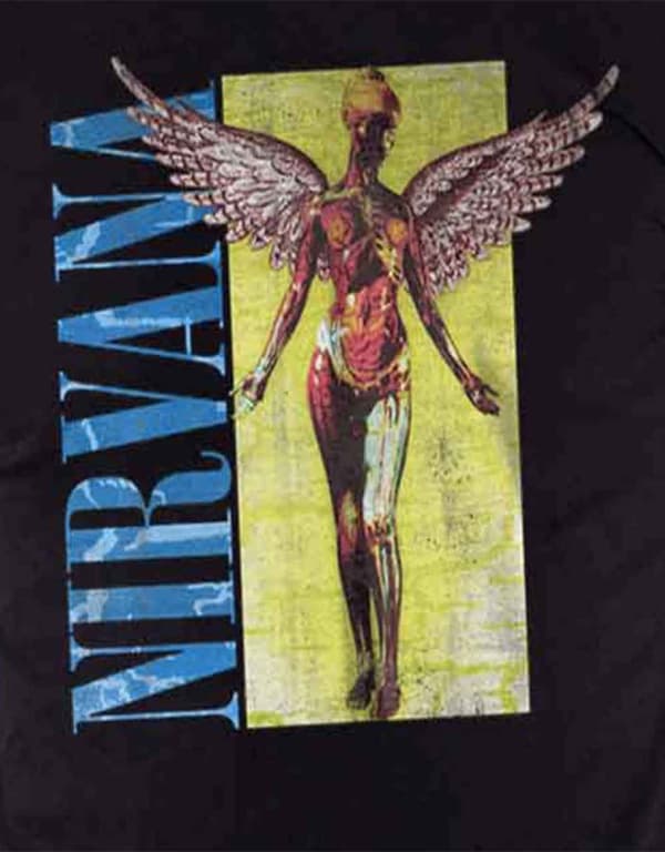Nirvana T Shirt In Utero vintage band logo Official Mens Black XL