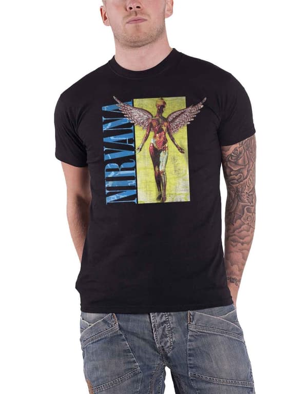 Nirvana T Shirt In Utero vintage band logo Official Mens Black XL