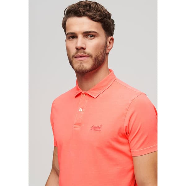 Superdry Essential Logo Neon Kortärmad Polotröja Orange 2XL Man