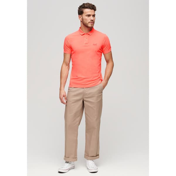 Superdry Essential Logo Neon Kortärmad Polotröja Orange 2XL Man