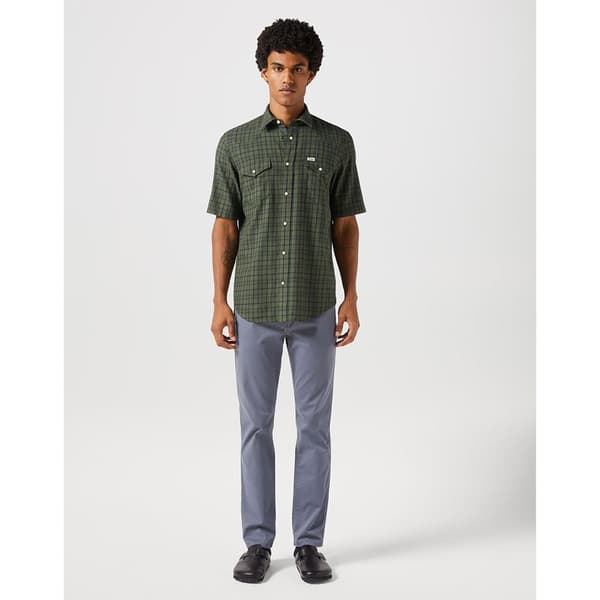Wrangler 112350497 Western Kortærmet Skjorte Grøn S Mand