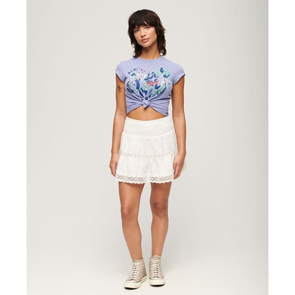 Superdry Floral Scripted Lyhythihainen T-paita Violetti M Nainen