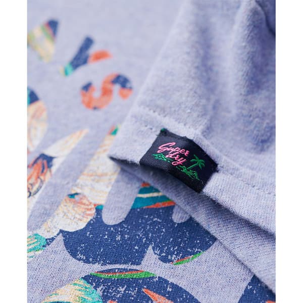 Superdry Floral Scripted Lyhythihainen T-paita Violetti M Nainen