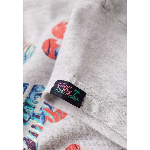 Superdry Floral Scripted T-shirt Med Korta ärmar Grå M Kvinna