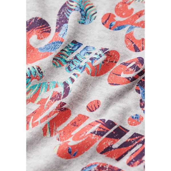 Superdry Floral Scripted T-shirt Med Korta ärmar Grå M Kvinna