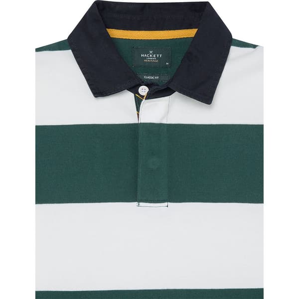 Hackett Rugby Polo Med Lange ærmer Grøn,Hvid XL Mand