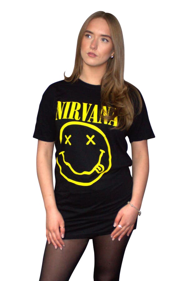Nirvana Yellow Grunge Face T Shirt Dress