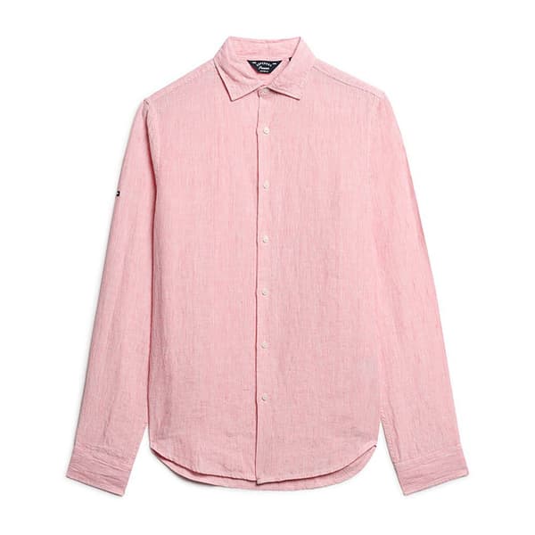 Superdry Studios Casual Linen Skjorta Med Långa ärmar Rosa 2XL Man