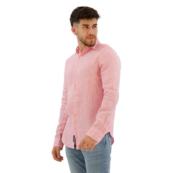 Superdry Studios Casual Linen Skjorta Med Långa ärmar Rosa 2XL Man