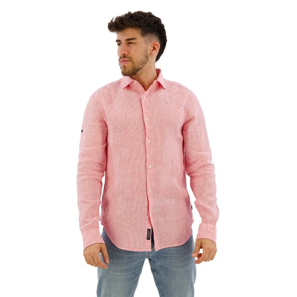Superdry Studios Casual Linen Skjorta Med Långa ärmar Rosa 2XL Man