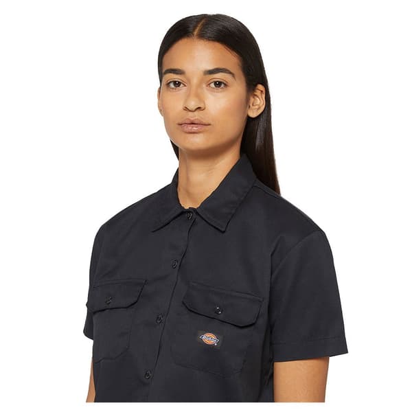 Dickies Work Cropped Kortärmad Skjorta Svart S Kvinna