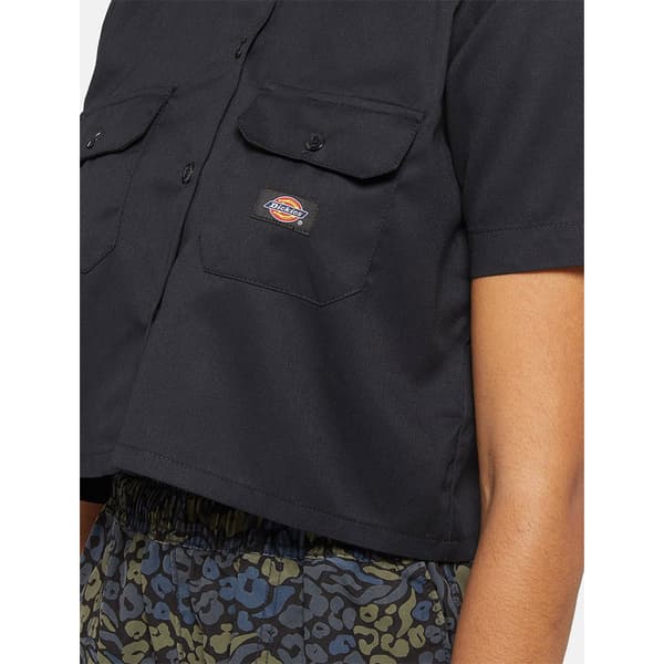 Dickies Work Cropped Kortärmad Skjorta Svart S Kvinna