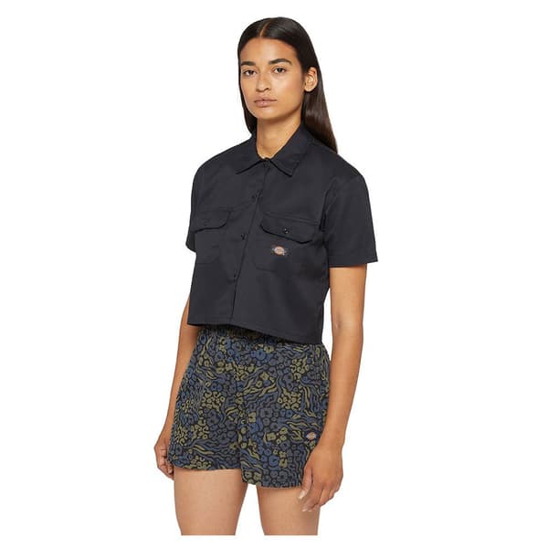 Dickies Work Cropped Kortærmet Skjorte Sort S Kvinde