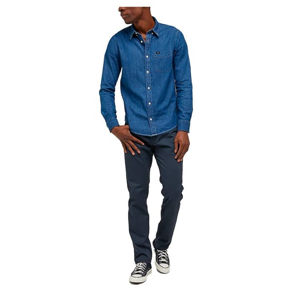 Lee Button Down Skjorte Med Lange ærmer Blå S Mand
