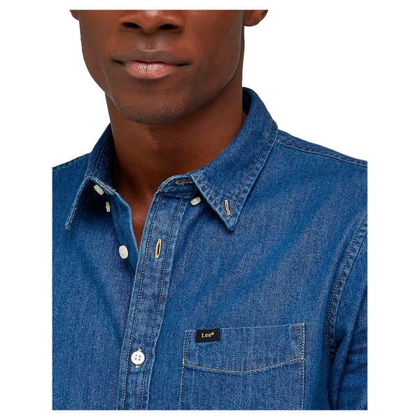 Lee Button Down Skjorte Med Lange ærmer Blå S Mand