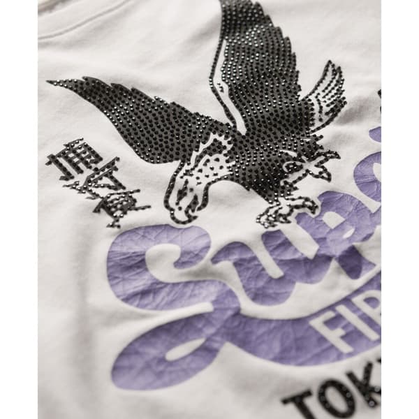 Superdry Embellished Poster Cap T-shirt Med Korta ärmar Vit XS Kvinna