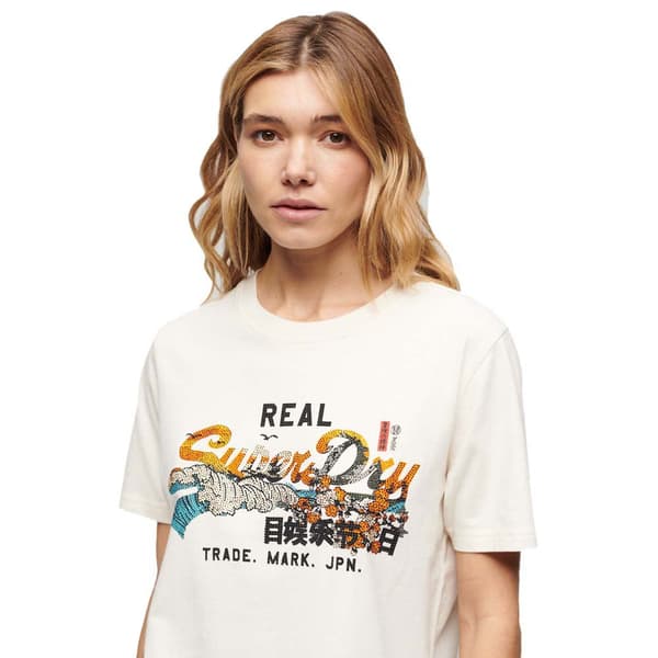 Superdry Tokyo Vl Relaxed T-shirt Med Korta ärmar Grå M Kvinna