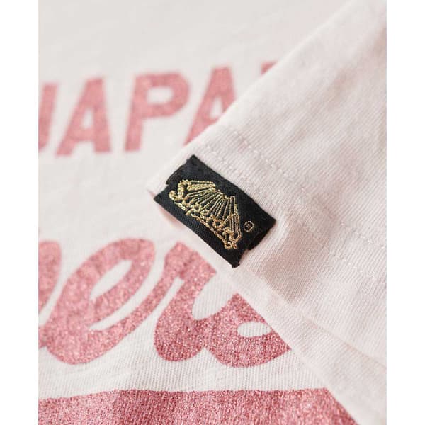 Superdry Metallic Vl Relaxed T-shirt Med Korta ärmar Vit M Kvinna
