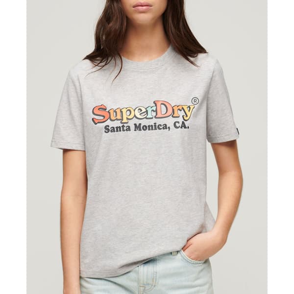Superdry Rainbow Logo Relaxed T-shirt Med Korta ärmar Grå S Kvinna
