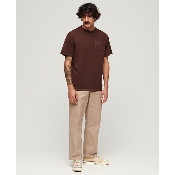 Superdry Contrast Stitch Pocket T-shirt Med Korta ärmar Brun 2XL Man