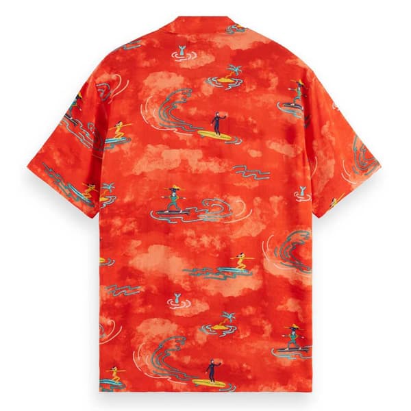 Scotch & Soda 177054 Kortärmad Skjorta Orange M Man