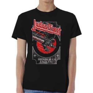 Judas Priest - Silver And Red Vengeance Uni Bl T-Shirt L
