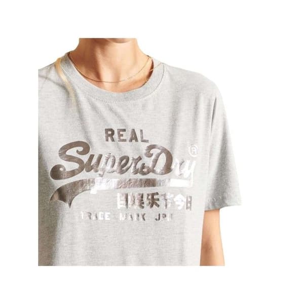 T-shirt - Superdry - Dam - Grå - Bomull - Korta ärmar