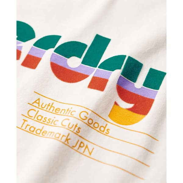 Superdry Retro Flock Relaxed T-shirt Med Korta ärmar Beige XS Kvinna