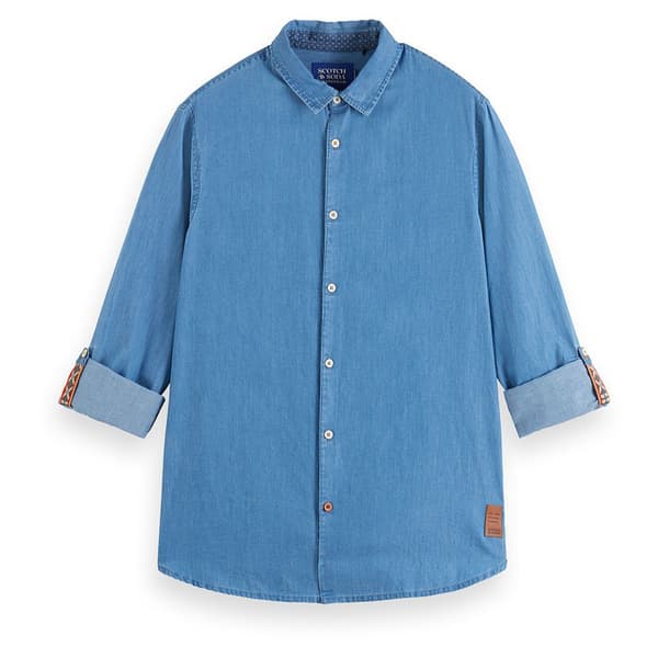 Scotch & Soda 178438 Skjorta Med Långa ärmar Blå L Man