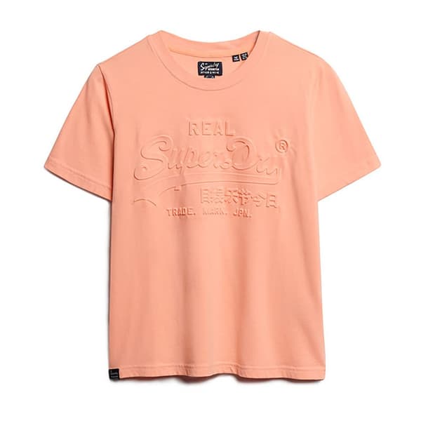 Superdry Embossed Vl Relaxed T-shirt Med Korta ärmar Rosa L Kvinna