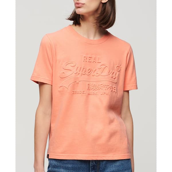 Superdry Embossed Vl Relaxed T-shirt Med Korta ärmar Rosa L Kvinna