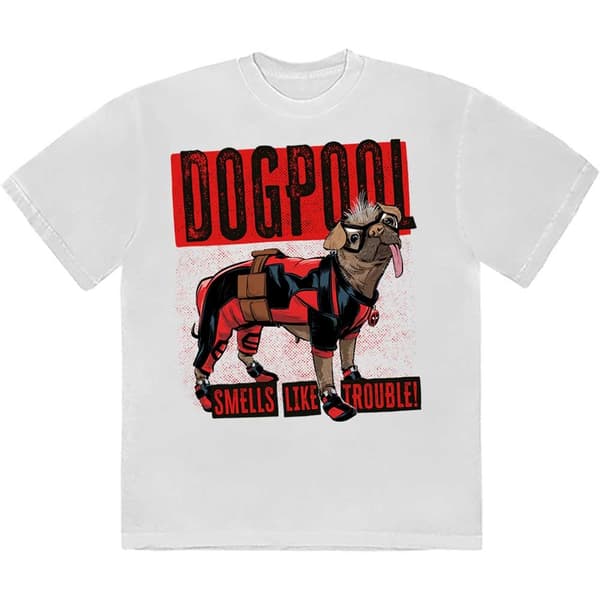 Marvel Comics Unisex T-Shirt: Deadpool Dogpool Smells Like Trouble (X-Large)