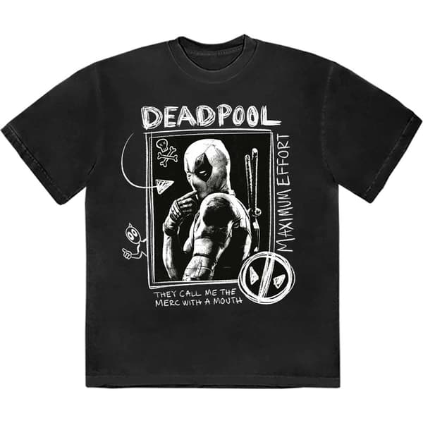 Marvel Comics Unisex T-Shirt: Deadpool Merc With A Mouth Max Effort (Small)