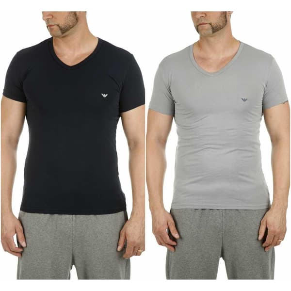 Emporio Armani 111512 Cc717 Lyhythihainen V-aukkoinen T-paita Harmaa L Mies