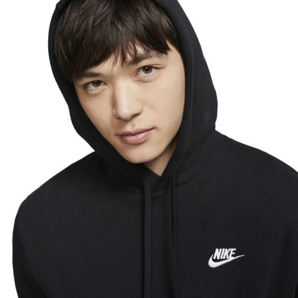 Sweatshirt - NIKE - Sportswear Club Fleece - Med huva - Långa ärmar - Svart