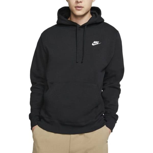 Sweatshirt - NIKE - Sportswear Club Fleece - Med huva - Långa ärmar - Svart