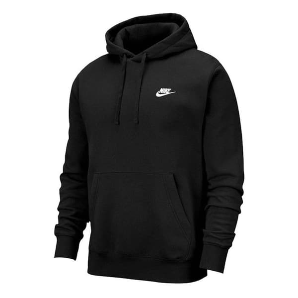 Sweatshirt - NIKE - Sportswear Club Fleece - Med huva - Långa ärmar - Svart