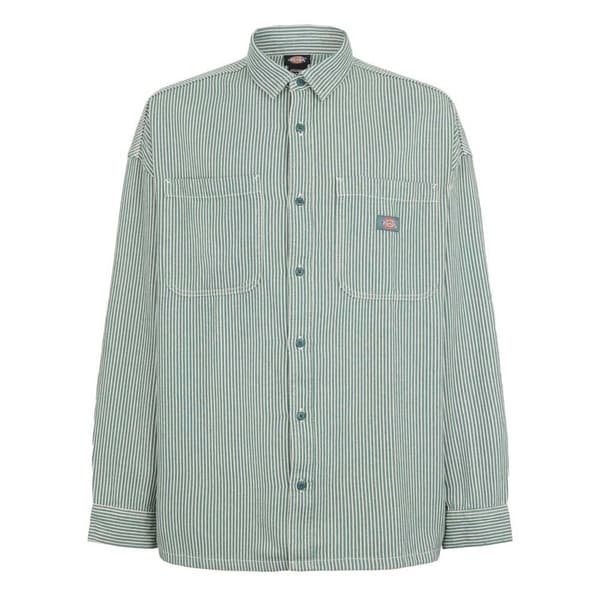 Dickies Hickory Skjorte Med Lange ærmer Grøn L Mand